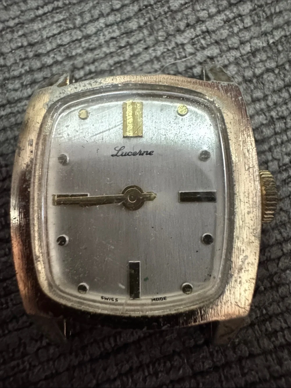 Vintage Estate Swiss-Made Lucerne Cushion Case Watch Head